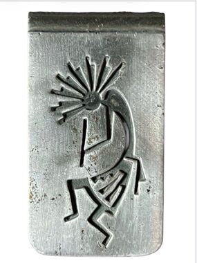 Native American Kokopelli Metal Money Clip - Myron Panteah signed